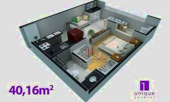 Imagem 2: Apartamento com 1 dormitório à venda, 40 m² por R$ 210.917,55 - Vila Jardini - Sorocaba/SP