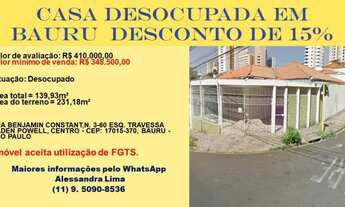 Imagem: CASA DESOCUPADA EM BAURU DESCONTO DE 15