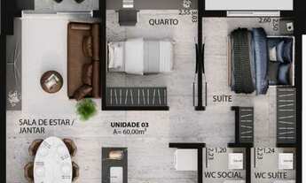Imagem 4: Apartamento com 2 e 3 dormitórios à venda, 60 m² por a partir de R$ 349.800 - Aeroclube
