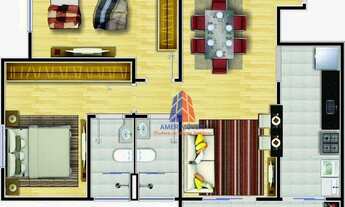 Imagem 2: Apartamento com 2 dormitórios à venda, 60 m² por R$ 297.000 - Saint Paul -Jardim São Roque