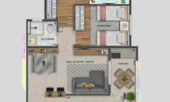 Imagem 2: Apartamento com 2 dormitórios à venda, 60 m² por R$ 364.000,00 - Jardim Paraíso - São José