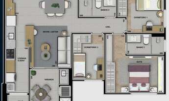 Imagem 5: Edifício Arch - Apto 100 M²,3 Quartos, 1 Suíte no Boa Vista 2 vagas