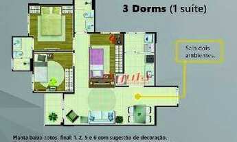 Imagem 5: Apartamento com 3 dormitórios à venda, 61 m² por R$ 361.000,00 - Vila Camilópolis - Santo