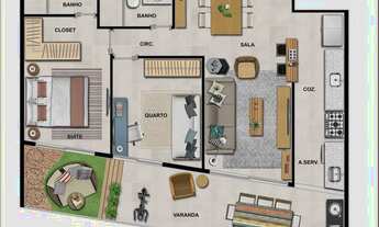 Imagem 6: Apartamento com 2 quartos junto ao metrô