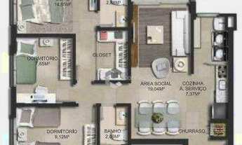 Imagem 2: Apartamento com 3 dormitórios à venda, 83 m² por R$ 729.190,10 - Passo d'Areia - Port