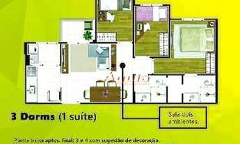 Imagem 4: Apartamento com 3 dormitórios à venda, 61 m² por R$ 361.000,00 - Vila Camilópolis - Santo