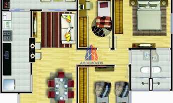 Imagem 3: Apartamento com 2 dormitórios à venda, 60 m² por R$ 297.000 - Saint Paul -Jardim São Roque