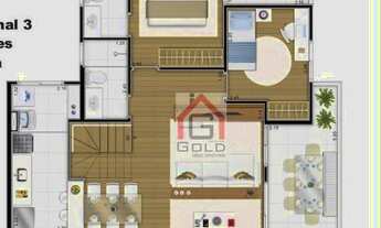 Imagem 2: Cobertura com 3 dormitórios à venda, 183 m² por R$ 1.375.000 - Parque das Nações - Santo A