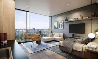 Imagem 2: Lindo studio com 1 dormitório, varanda, piso de porcelanato, à venda, 31,75 m² por R$ 480