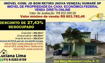 Imagem 1: IMÓVEL COMERCIAL JD BOM RETIRO (NOVA VENEZA) SUMARÉ SP (DESCONTO DE 27,43%