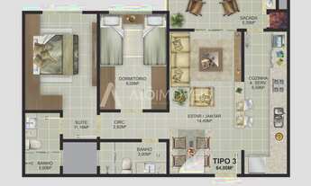 Imagem 5: Apartamento Garden com 3 dormitórios à venda, 81 m² por R$ 860.075,00 - Centro - Balneário