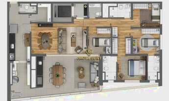 Imagem 3: Apartamento com 4 dormitórios, sendo 2 suítes, sala 2 ambientes, varanda gourmet, 3 vagas