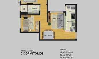 Imagem 2: Apartamento com 2 dormitórios à venda, 58 m² por R$ 220.000,00 - Jardim das Hortênsias - P