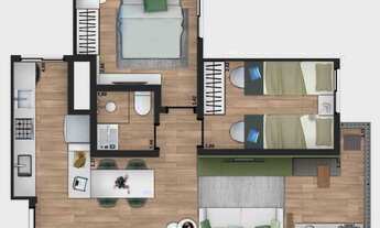 Imagem 7: Apartamento para venda tem 55 metros quadrados com 2 quartos em Centro - São Bernardo do C