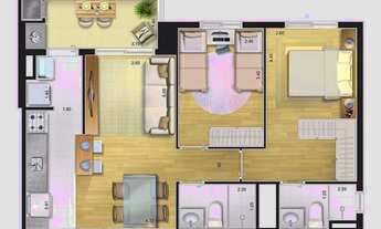 Imagem 3: Apartamento para venda possui 63 metros quadrados com 2 quartos em Campestre - Santo André