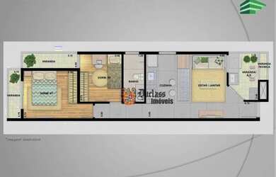 Imagem 2: Apartamento com 2 dormitórios à venda, 53 m² por R$ 399.000 - Parque das Nações - Santo An