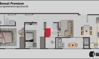 Imagem 4: Apartamento com 1 dormitório + 1 suíte à venda por R$ 240.000 - Centro - Cascavel/PR