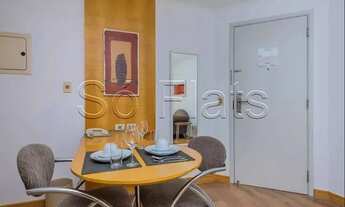 Imagem 7: Flat mobiliado com 1 dormitório e lavanderia coletiva disponível para locação