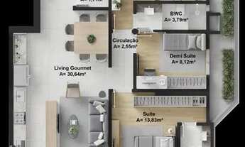 Imagem 7: ARTEFACTO TOWERS na Praia Brava de Itajaí/SC - Apartamento contendo 2 Suíte + Varanda Gour