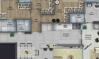 Imagem 2: Apto de 3 Dorm c/ 3 SUÍTES, 3 VAGAS, 129,31 m² de área útil. Bairro: CANTO DO FORTE