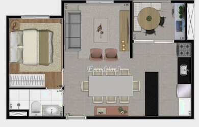 Imagem 3: Apartamento com 1 dormitório à venda, 42 m² por R$ 338.655,00 - Vila Gustavo - São Paulo/S