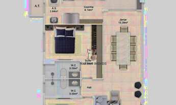 Imagem 4: Apartamento com 2 dormitórios à venda, 93 m² por R$ 561.960 - Vila Guilhermina - Praia Gra