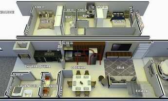 Imagem 2: Sobrado com 2 suites à venda, 83 m² por R$ 410.000 - Costa e Silva - Joinville/SC