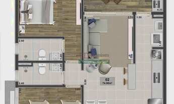 Imagem 4: Apartamento com 2 dormitórios à venda, 75 m² por R$ 259.700,00 - Sumaré - Caraguatatuba/SP