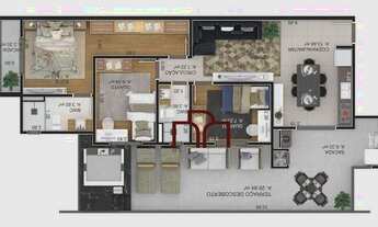 Imagem 5: Apartamento com 3 dormitórios à venda, 85 m² por R$ 436.748,00 - Bom Retiro - Joinville/SC