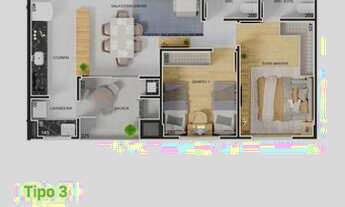 Imagem 4: Apartamento para Venda em Ponta Grossa, Jardim Carvalho, 2 dormitórios, 1 suíte, 2 banheir