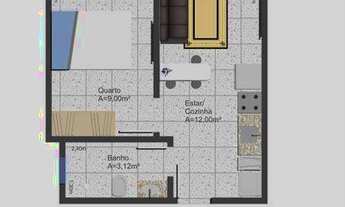 Imagem 3: Apartamento com 1 dormitório à venda, 27 m² por R$ 167.000,00 - Água Verde - Curitiba/PR