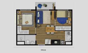 Imagem: Apartamento com 2 dormitórios 35m²