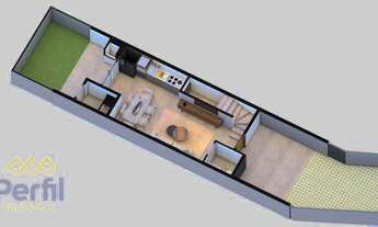 Imagem 6: Sobrado geminado com 3 quartos, 101m2 de área privativa em rua sem saída no bairro Glória