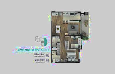 Imagem 5: APARTAMENTO com 2 dormitórios à venda por R$ 860.200,00 no bairro Mercês - CURITIBA / PR