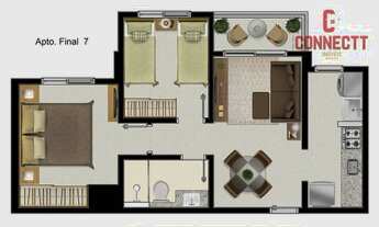 Imagem 5: LANÇAMENTO Apartamento com 2 dormitórios à venda, 47 m² por R$ 149.000 - Ipiranga - Ribeir