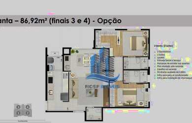 Imagem 2: Apartamento com 3 dormitórios à venda, 86 m² por R$ 945.366,00 - Santo Antônio - São Caeta