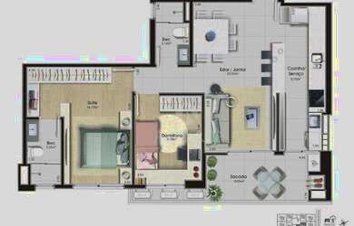 Imagem 6: Apartamento com 3 dormitórios 2 Suítes 1 Lavabo com 127,90 m² no Bairro Campinas - São Jos