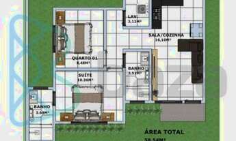 Imagem 2: Casa com 2 dormitórios à venda, 58 m² por R$ 370.000,00 - Residencial Belvedere - Sinop/MT