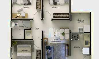 Imagem 4: Apartamento à venda, 54 m² por R$ 176.441,68 - Jardim Holanda - Uberlândia/MG