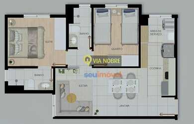 Imagem 6: Apartamento com 2 dormitórios à venda, 50 m² por R$ 297.257,73 - Havaí - Belo Horizonte/MG