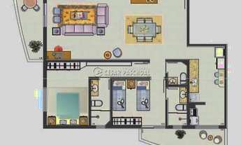 Imagem 2: Apartamento Padrão Jardim Novo Mundo 2 SUÍTES, WC SOCIAL, LIVING, COZINHA, ÁREA SERVIÇO, E