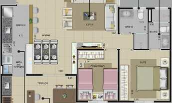Imagem 7: Apartamento para venda tem 77 metros quadrados com 3 quartos