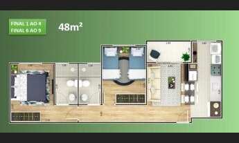 Imagem 7: Apartamento para aluguel e venda tem 48 metros quadrados com 2 quartos