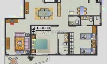 Imagem 2: Apartamento Padrão Jardim Novo Mundo 2 SUÍTES, WC SOCIAL, LIVING, COZINHA, ÁREA SERVIÇO, E