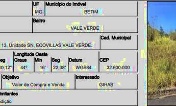 Imagem 1: BETIM - VALE VERDE - Oportunidade Única em BETIM - MG | Tipo: Terreno