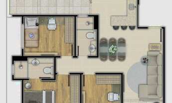 Imagem 3: Apartamento Garden com 3 dormitórios à venda, 131 m² por R$ 978.636,56 - Serra - Belo Hori