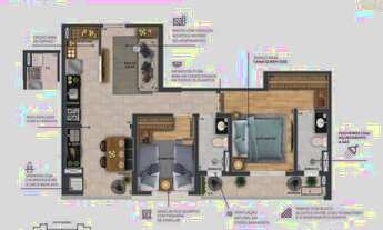 Imagem 6: Apartamento com 3 dormitórios à venda, 76 m² por R$ 587.000,00 - Jardim Satélite - São Jos