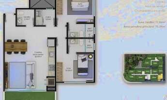 Imagem 2: Apartamento garden 2 suítes, 70m², Ingleses-SC