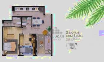 Imagem 2: Apto 02 Quartos, 01 Suite, 01 Hobby Box - Cacupe - Santa Catarina