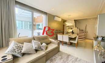 Imagem 4: Cobertura com lazer, à venda, com 141 metros quadrados e 2 suítes. Boqueirão. Santos/SP